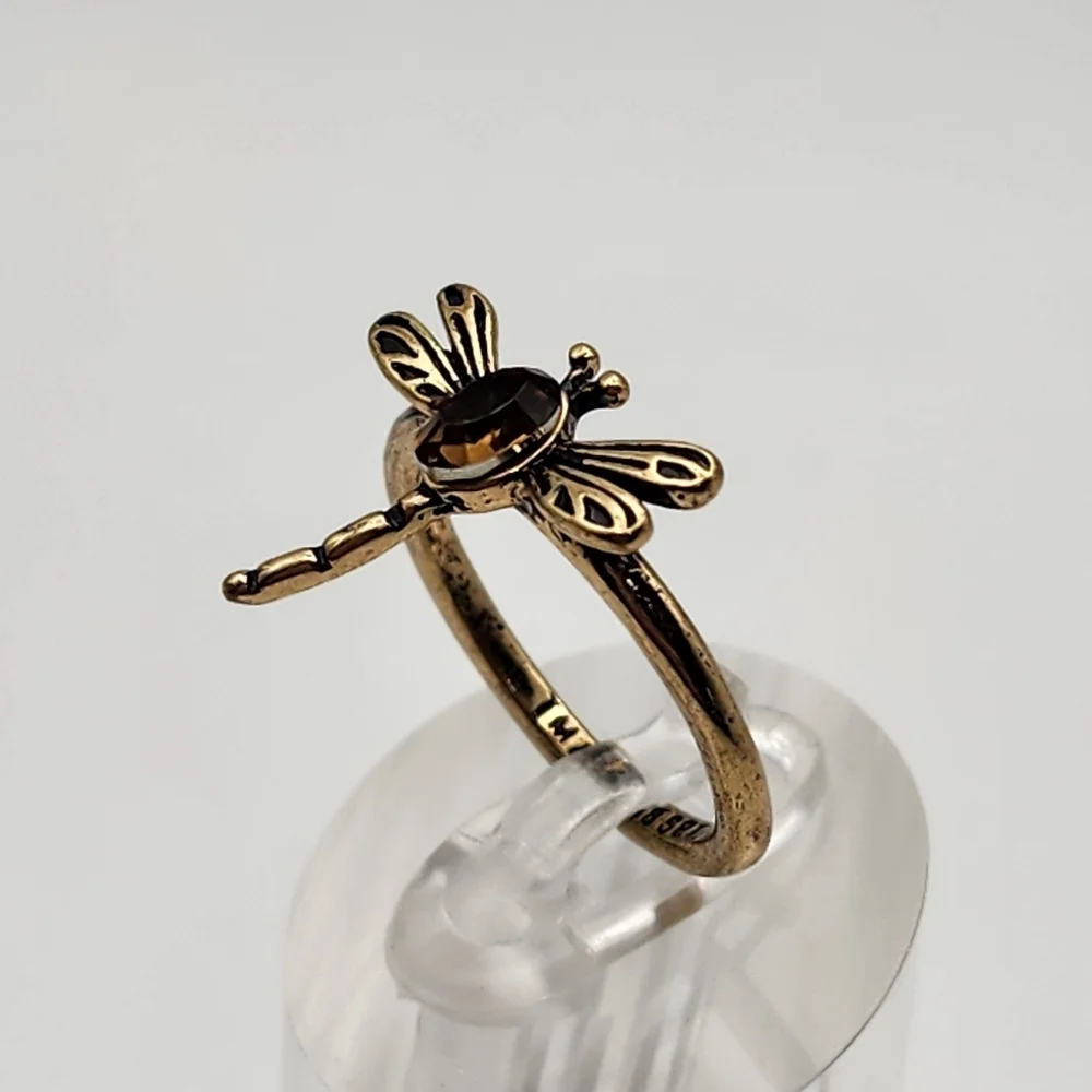 Brass Tone Dragonfly Ring (7)